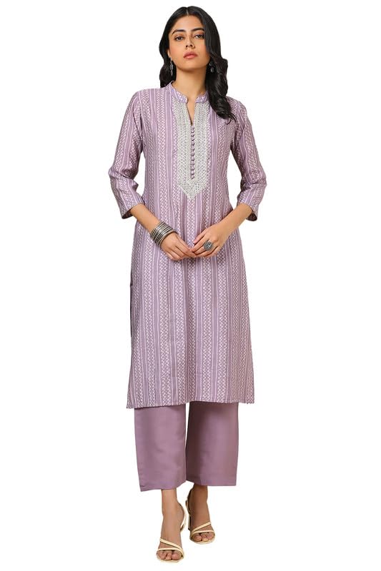Soch Women Chanderi Abstract Print Kurta Set with Thread Work