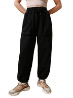 Bewakoof Air 1.0 Womens Solid Oversized Mid Rise Joggers_585681_Black_L