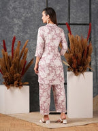 ANNI DESIGNER Womens Cotton Blend Printed Ethnic Co-ord Set (Dakal Peach-NW_M_Peach_Medium)