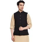 Fabindia Men Comfort Fit Nehru Jacket Cotton_Xl