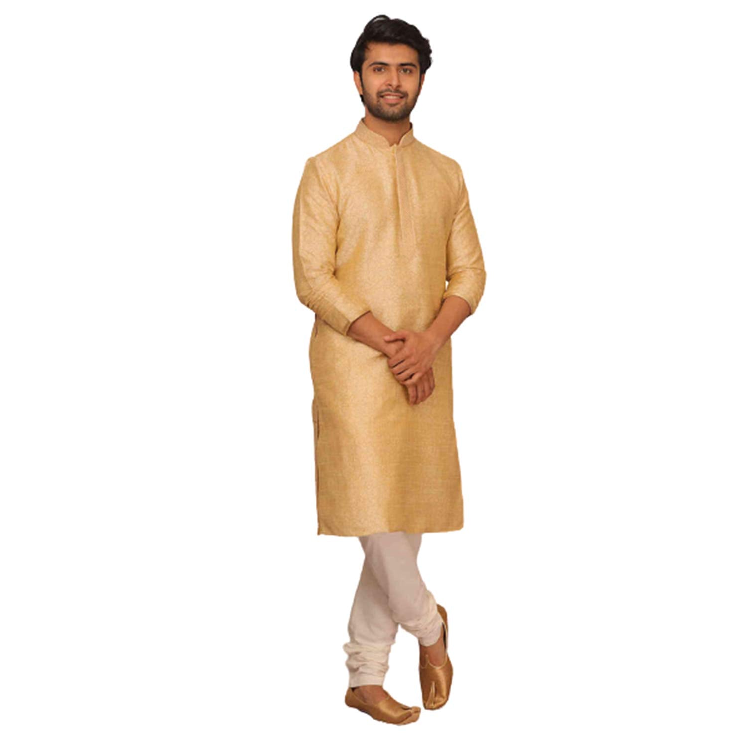Manyavar Elementary Cream Shade Kurta Set For Mens(Xx-Large,Beige)