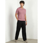 Nobero MenS Self Design Regular Fit Polo Shirt (1M-Twpo-R0020_Nostalgia Rose