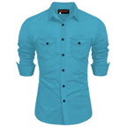 Rebelify Double Pocket With Flap Men Cargo Cotton Shirt