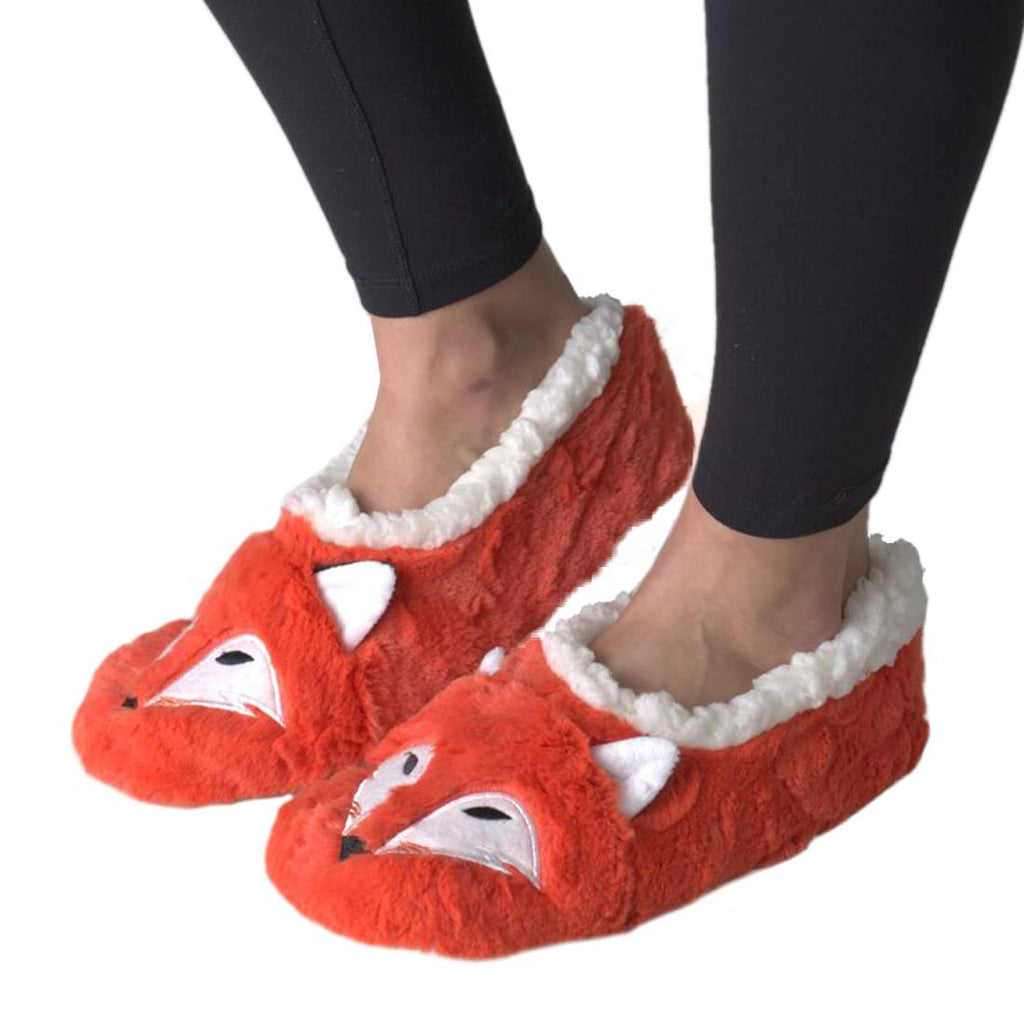 ooohyeah Women? Fuzzy Cute Animal Fox Slippers, Funny Cozy Non-Slip House Slippers for Women, Foxy, L