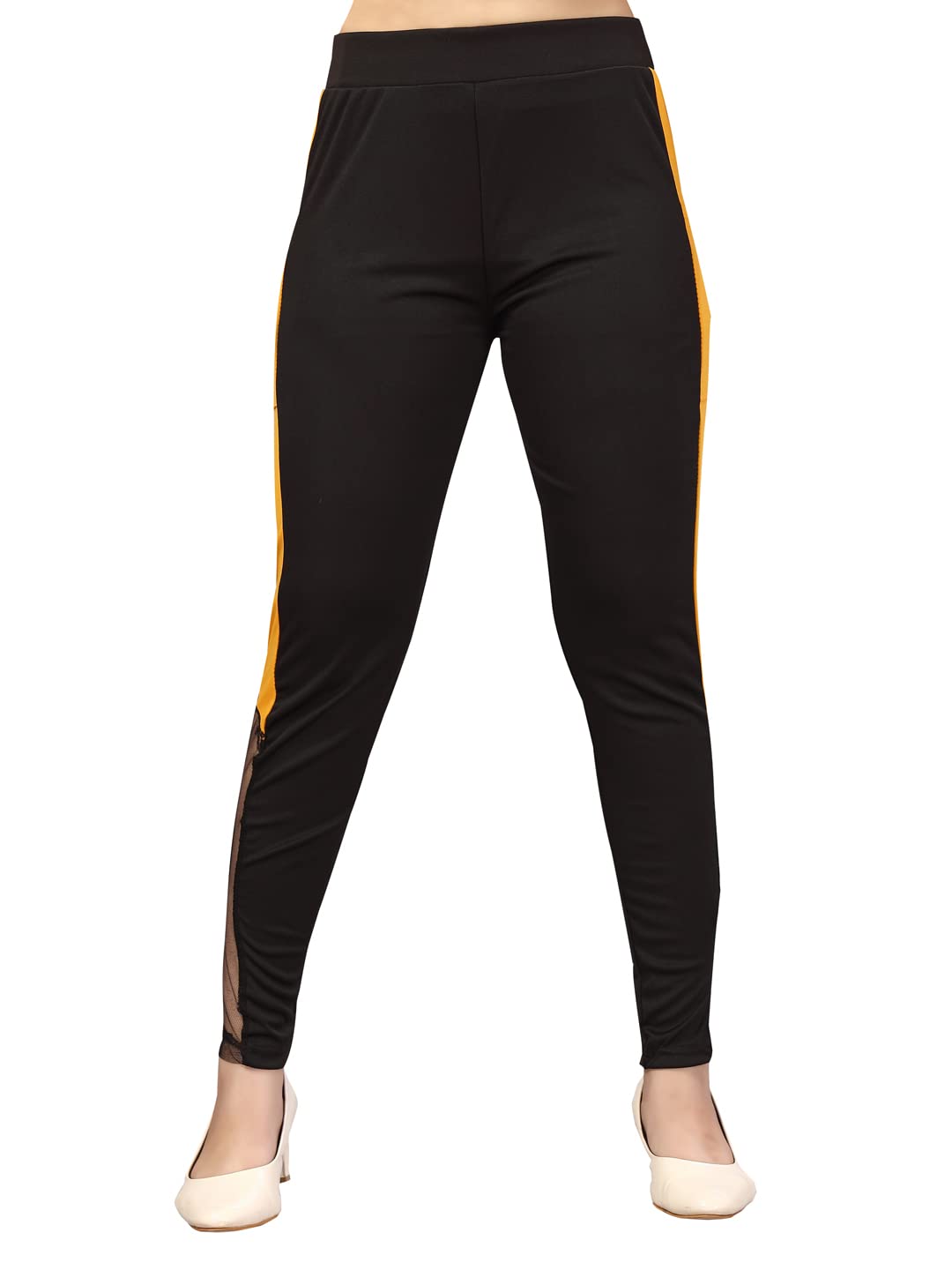 Aarika Girls Regular Track Pants(TP-BBC-17_Black-Mustard_12 Years-13 Years)
