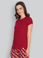 Lyra Women Solid Round Neck Tshirt