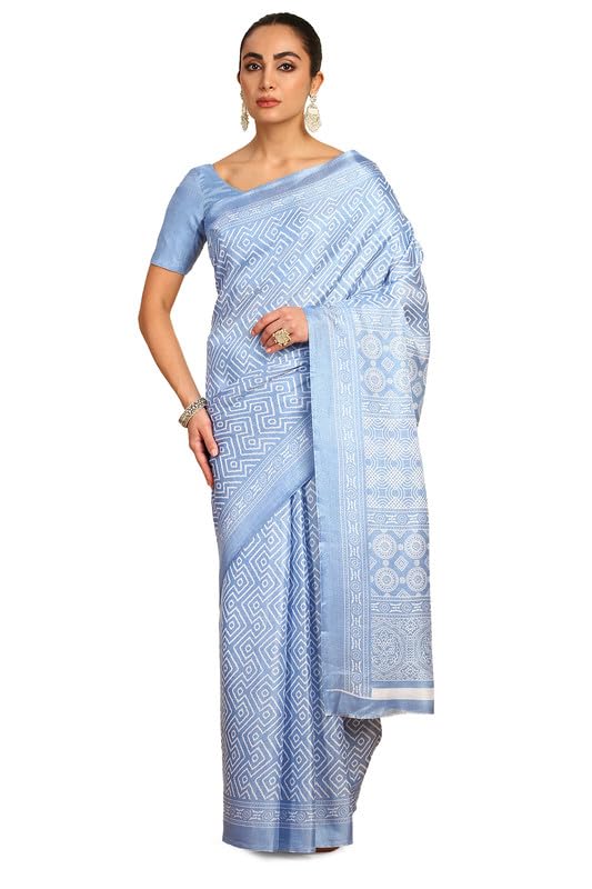 Soch Women Geometric Printed Art Silk Saree