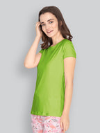 Lyra Women Solid Round Neck Tshirt