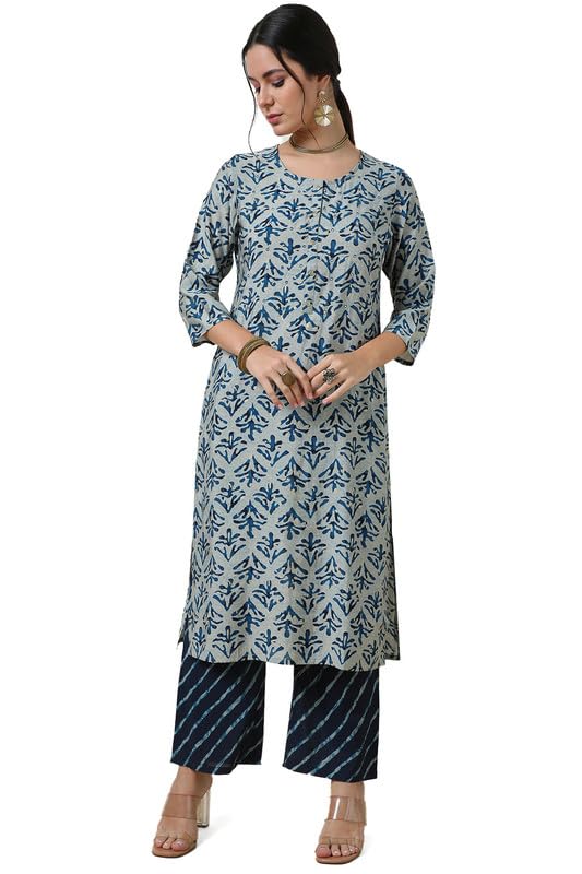 Soch Women Viscose Blend Foil Print Kurta Set with Faux Mirror