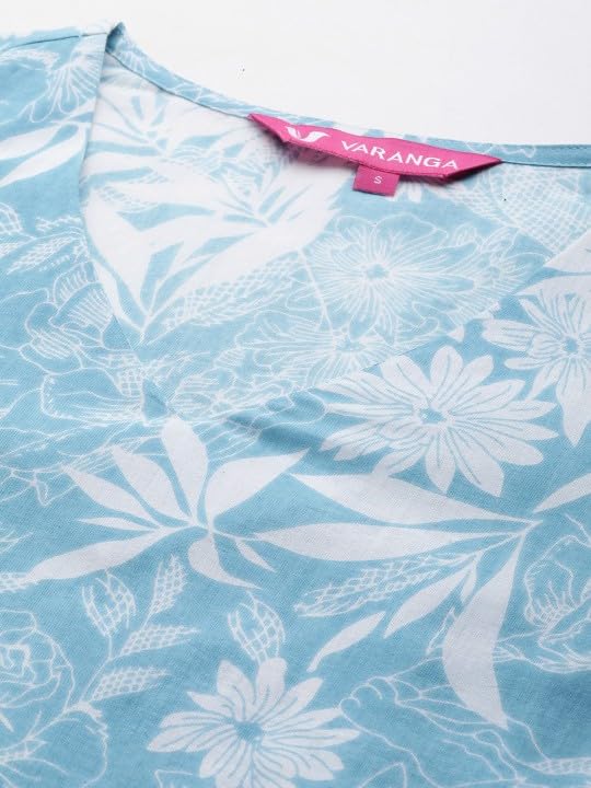 Varanga Women Blue Floral Printed Coords