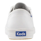 Keds Kickstart Lace Up, Sneaker Womens, White/Blue Leather, 7.5 Medium