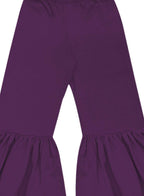 A.T.U.N. (ALL THINGS UBER NICE) Girls High Rise Regular Elasticated Waistband Casual Ruffle Pants Purple