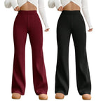 Tee Projekt Regular Fit Trousers for Women| Korean Trousers for Women Maroon-Black