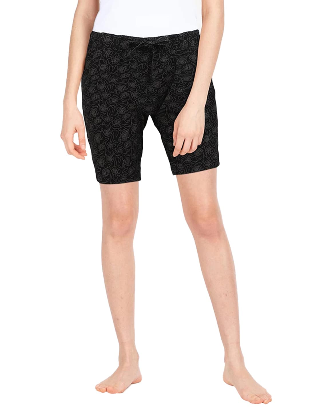 Lyra Pure Cotton Printed Night Shorts For Women
