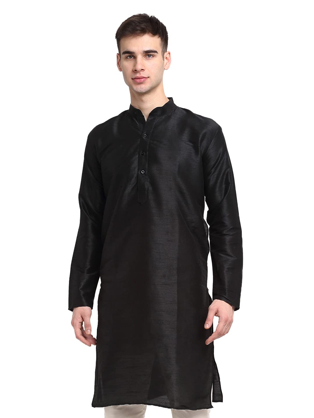 Jompers Mens Dupion Silk Solid Kurta