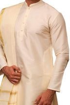 Manyavar Mens Art Silk Kurta Dhoti Set