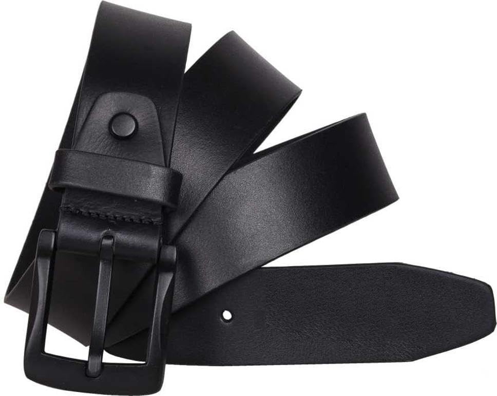 Men Evening, Party, Formal, Casual Black Genuine Leather Belt ()_353 34
