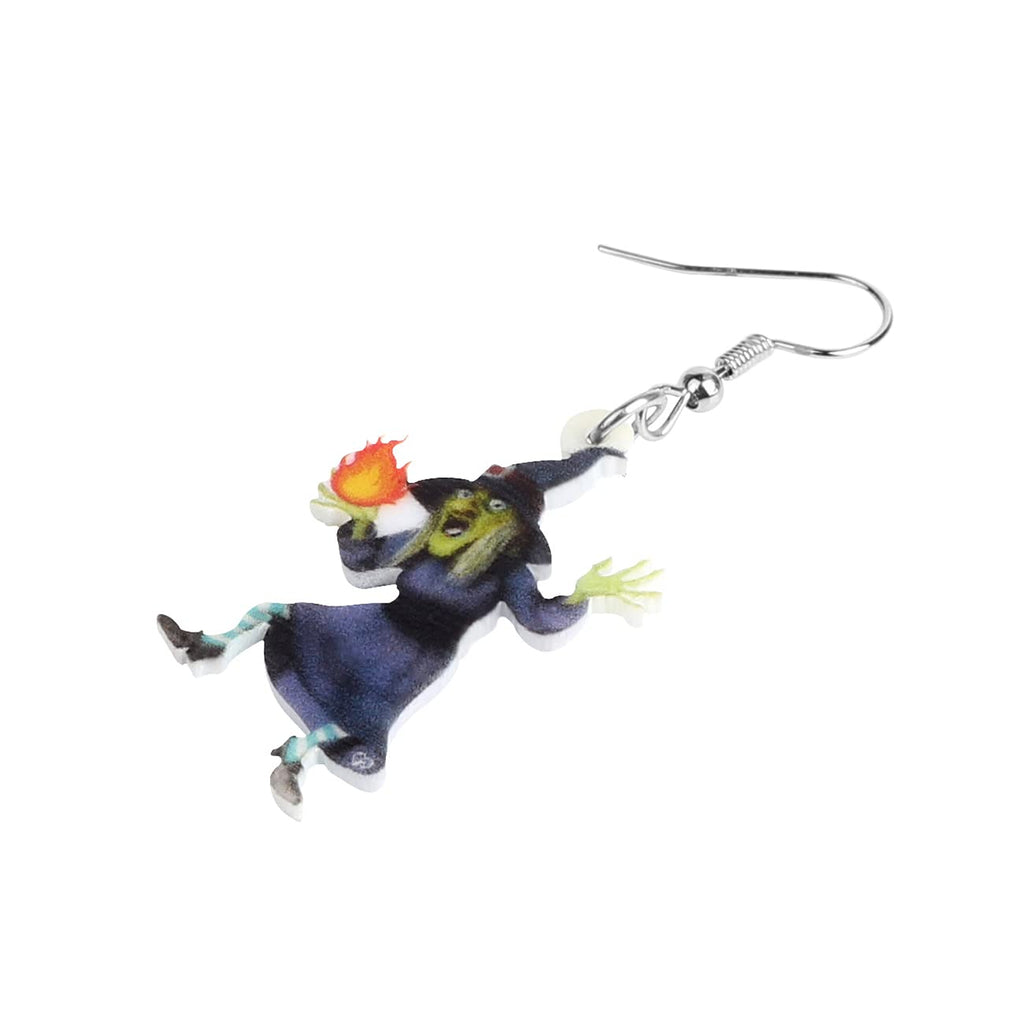 NEWEI Cute Acrylic Halloween Witch Pumpkin Earrings Big Long Dangle Drop For Women Festival Jewelry Gifts Charm