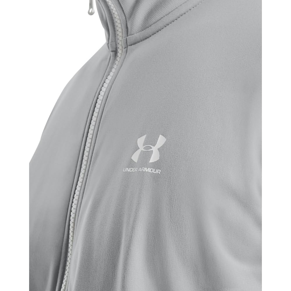 Under Armour Men's Sportstyle Tricot Jacket, (011) Mod Gray / / White, Large