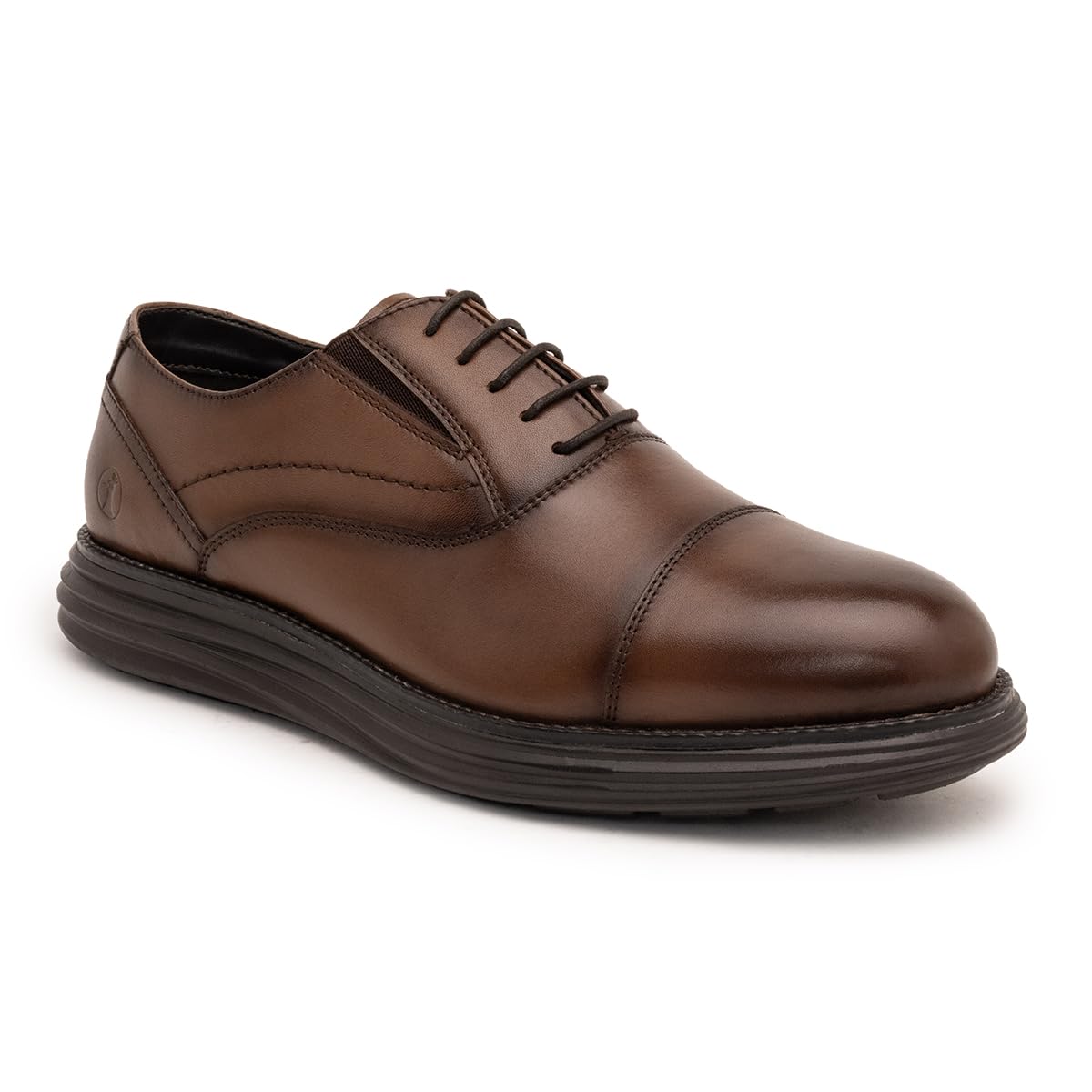 Thomas Crick Genuine Leather Oxfords with Enhanced Comfort and Grip Lace UP Shoes. Teak 9