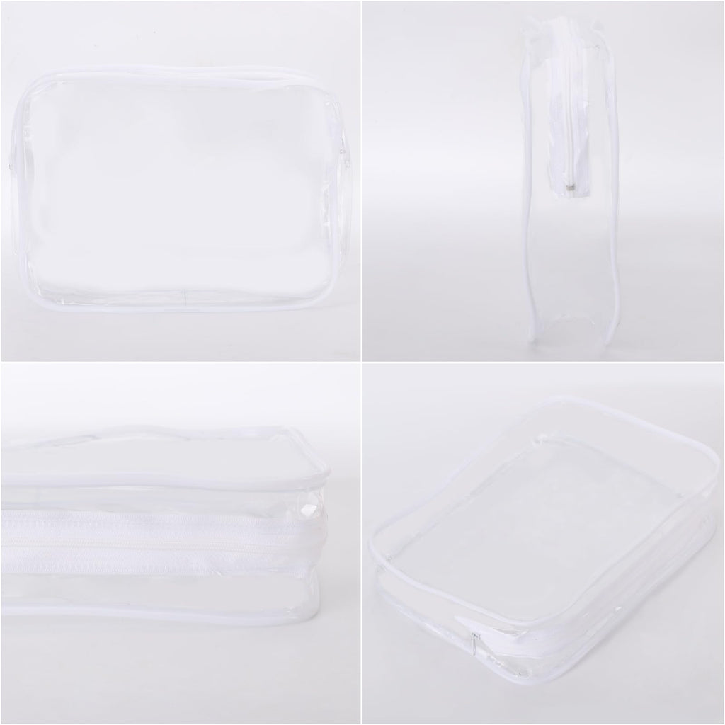 Tbestmax 10 Pack Clear Cosmetic Bags Makeup Bags Portable Waterproof TSA Approved Travel Toiletry Bags Large Organizer