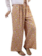 Ketch Women Mid Rise Regular Casual Pants (Khp0000002_Yellow/White/Multi, Medium)