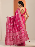 Libas Womens Woven Design Silk Blend Saree With Blouse Piece