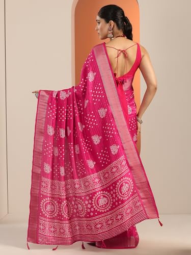 Libas Womens Woven Design Silk Blend Saree With Blouse Piece