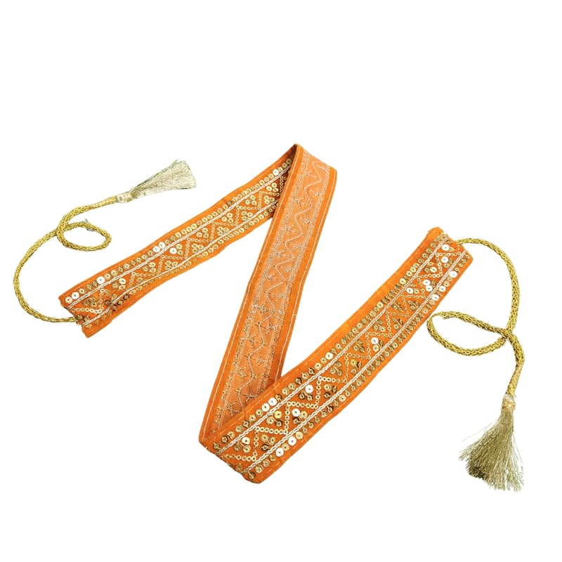 The Cool Grandmom Yellow Waist Belt For Haldi Outfits For Women | Saree Belt | Adjustable | Handmade Waist And Hip Belt For Girl 40