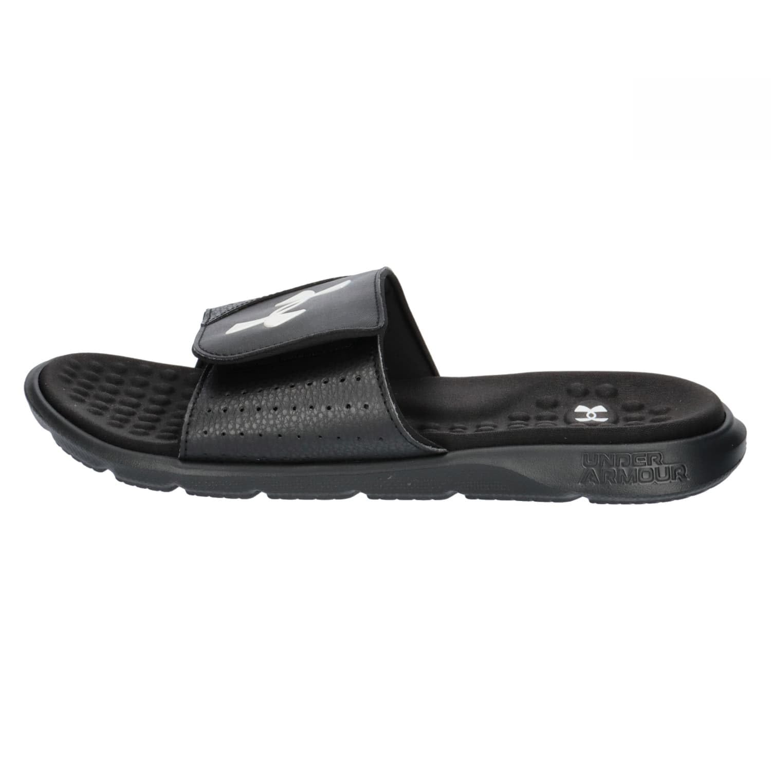 Under Armour Men's Ignite Pro Slide, (001) Black/Black/White, 15, US