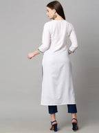 Gosriki Women'S Cotton Blend Traditional Straight Solid Kurta And Pant Set (Dona-Gs)