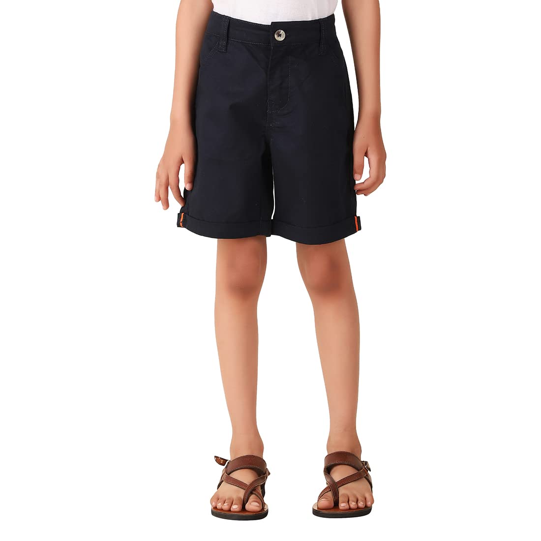 Fabindia Boys Green Cotton Shorts (2112348OLIVE_Olive