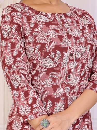 Rangita Peach Rayon Straight Printed Knee Length Kurti | Kurta For Women_M