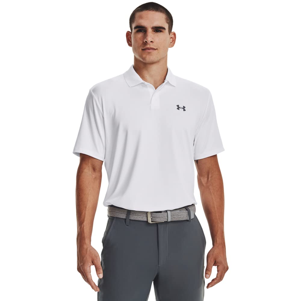 Under Armour Men's Performance 3.0 Polo, (100) White / / Pitch Gray, Medium