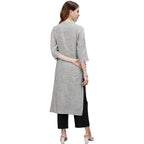 Anubhutee Women'S Navy Blue White Floral Printed Kurta Suit Set With Pants And Dupatta