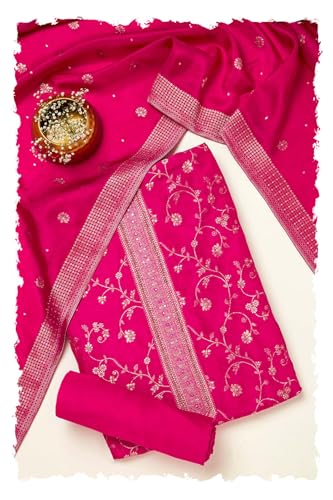 Soch Women Silk Blend Zari Woven Unstitch Dress Material with Sequins