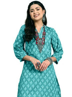 LookMark Womens Trendy Printed Cotton Blend Straight Kurta and Afghani Pant Set Perfect For Casual and Office Wear (AZ-LM-OG-KS