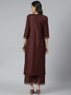 Gosriki Women'S Cotton Blend Printed Straight Kurta With Palazzo (Ridhma-Go)