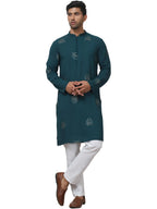 Jompers Mens Embroidered Viscose Rayon Straight Kurta Pyjama Set