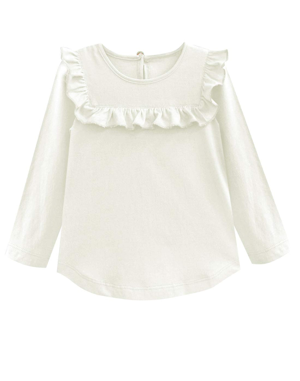 A.T.U.N. (ALL THINGS UBER NICE) Girls Solid Regular Full Sleeve T-Shirt Cream