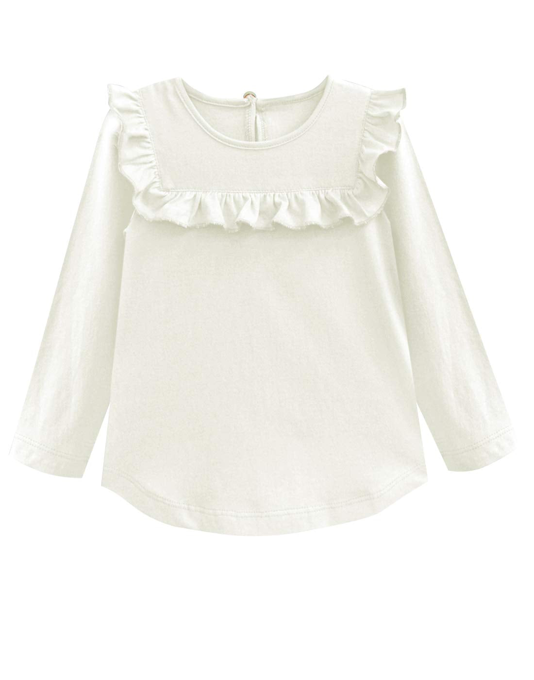 A.T.U.N. (ALL THINGS UBER NICE) Girls Solid Regular Full Sleeve T-Shirt Cream