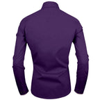 Zombom MenS Classic Cotton Blend Regular Fit Full Sleeve Spread Collar Casual Shirt For Men Purple