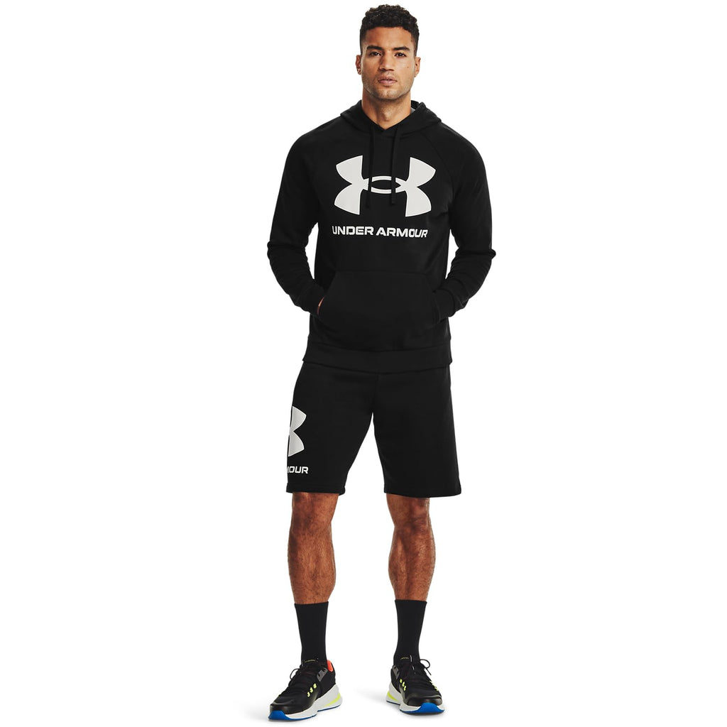 Under Armour Mens Rival Fleece Big Logo Hoodie , Black (001)/Onyx White , 4X-Large