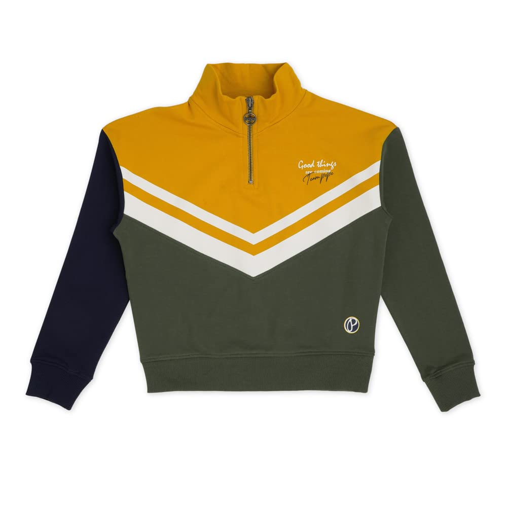 Pepe Jeans GirlS Cotton Ribbed Neck Sweatshirt (Pg581287_Multicolour_12)