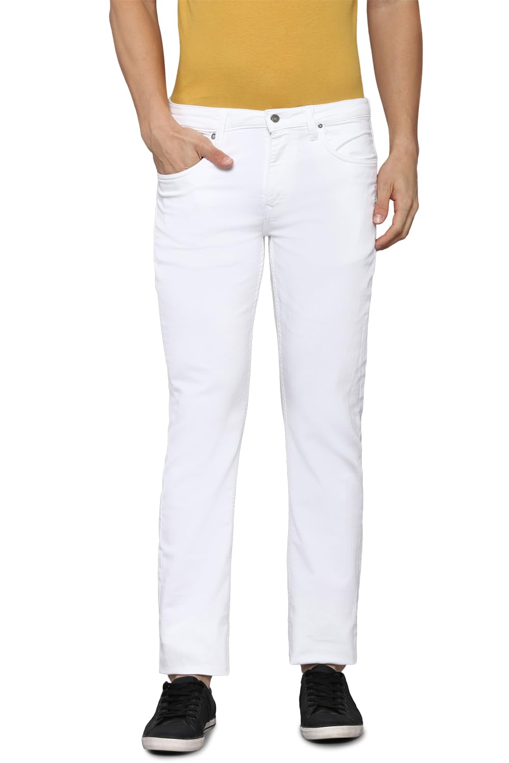 Louis Philippe Men Mid Rise Slim Jeans (Lrdncslfq09822_White, 36)