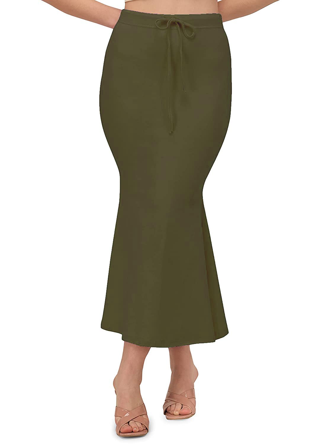 GRECIILOOKS Womens Fancy Lycra Regular Fit Patticoat (Blue, Medium)