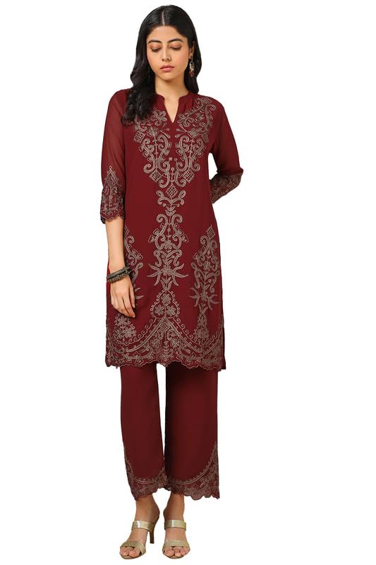Soch Women Georgette Blend Embroidered Kurta Set with Thread Work