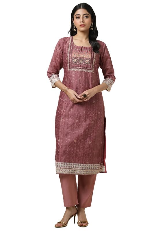 Soch Women Chanderi Screen Print Kurta Set with Cutdana
