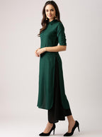 Libas WomenS Rayon Blend Printed Straight Kurta (4993_Green