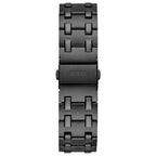 GUESS Mens 42mm Watch - Black Strap Black Dial Black Case